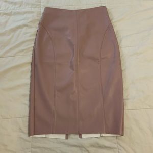 Blush fake leather high waisted skirt